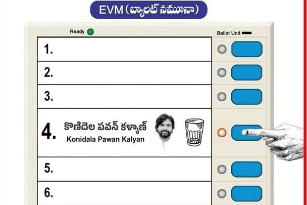 Pawan Kalyan at 4th row in Pithapuram EVM ballot order