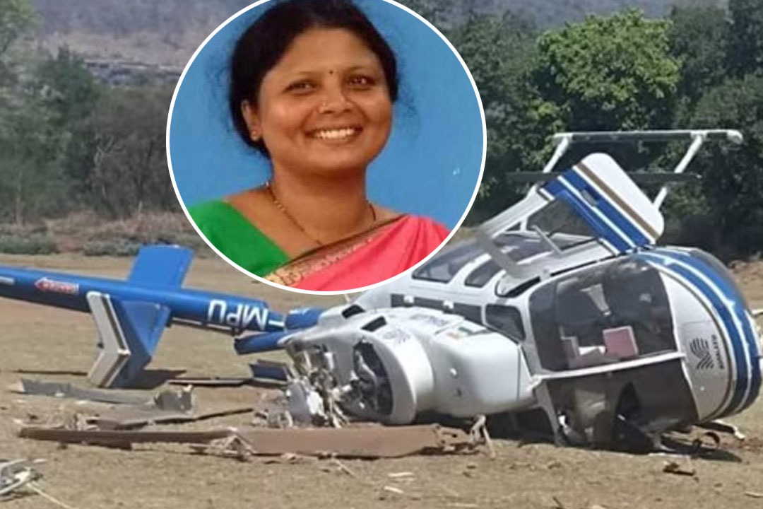 Helicopter crashes in Raigad Shiv Sena UBT leader Sushma Andhare Escapped