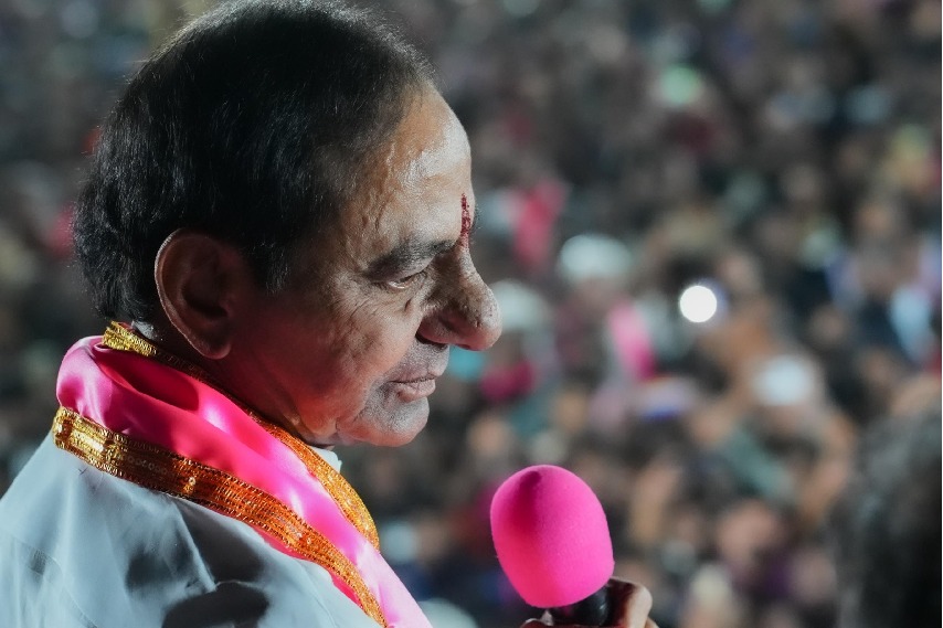 KCR says Congress and bjp afraid of his bus tour