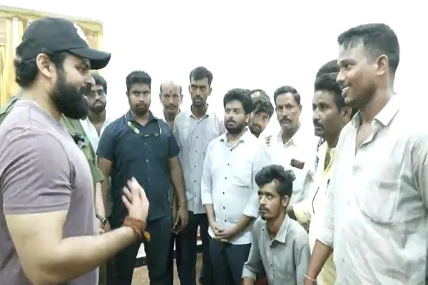Sai Dharam Tej visits Jana Sena worker injured in attack in Pithapuram