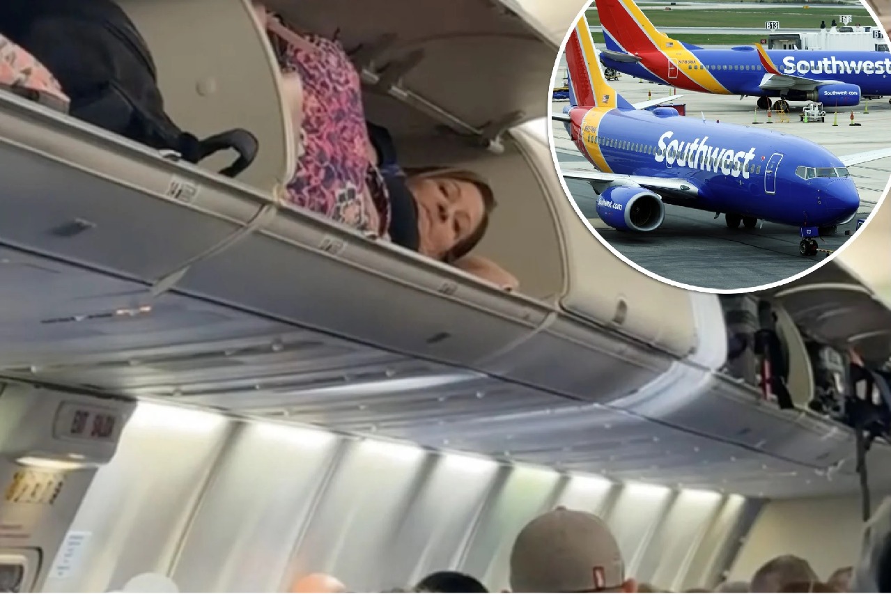 US Woman Climbs Into Overhead Bin Of Plane For Nap Internet Shocked