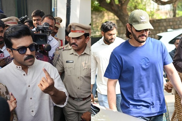 Telugu stars Ram Charan, Mahesh Babu cast their votes in Hyderabad