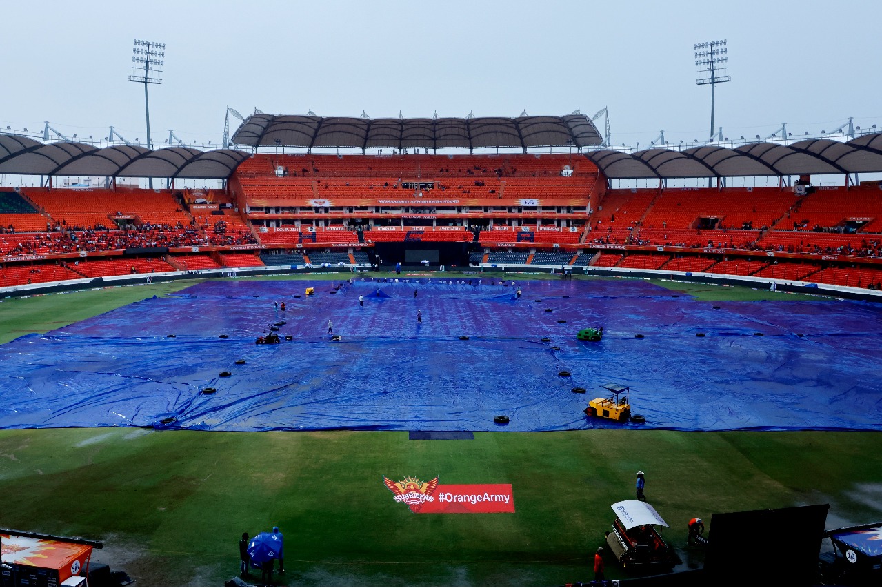 Toss delayed due to wet field in Hyderabad stadium