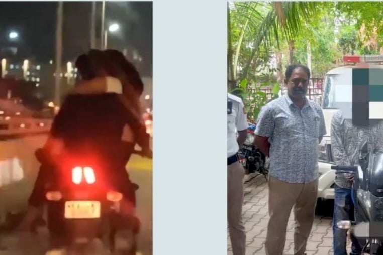 Road isnt a stage for stunts Man rides bike with a woman on his lap booked after viral video