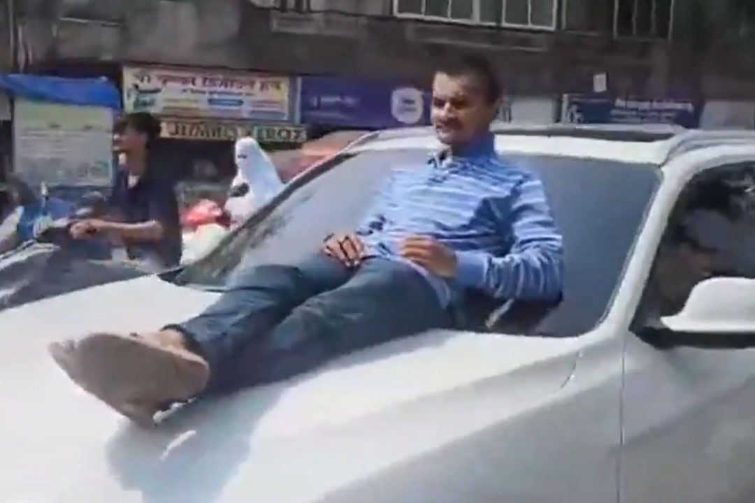 Teen Drives Luxury Car In Mumbai Another Person On Bonnet Here Is Video 