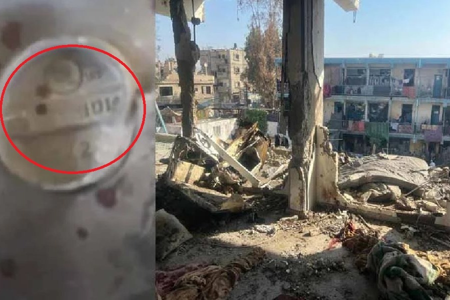Missile remains found in Gaza refugee camp bear Made in India label