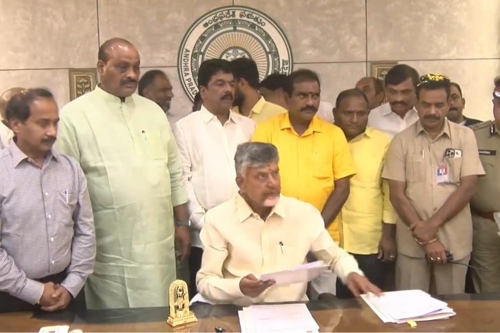 Chandrababu takes charge as Chief Minister of Andhra Pradesh