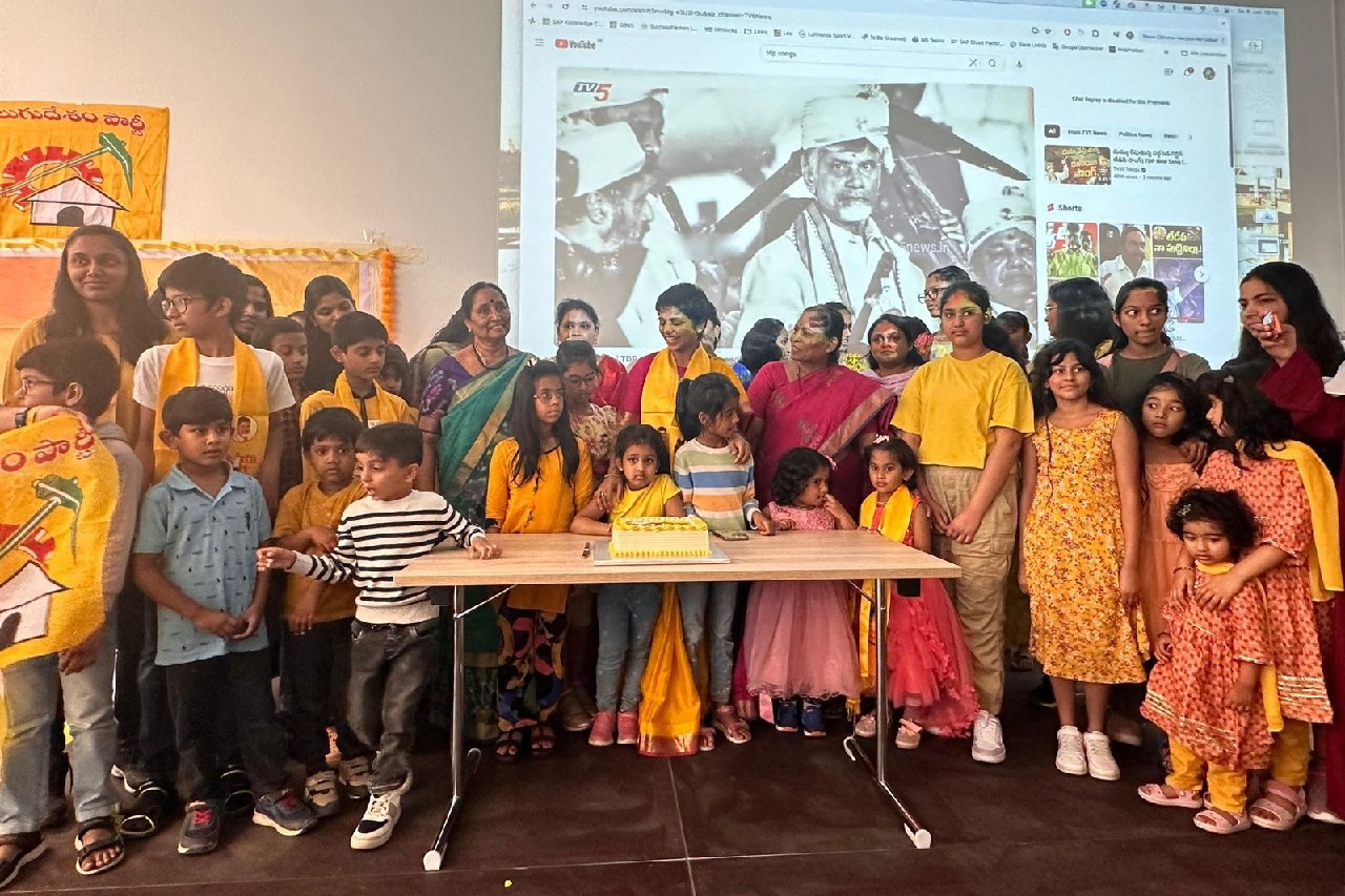 TDP NRI celebrates in Germany for TDP alliance victory in AP