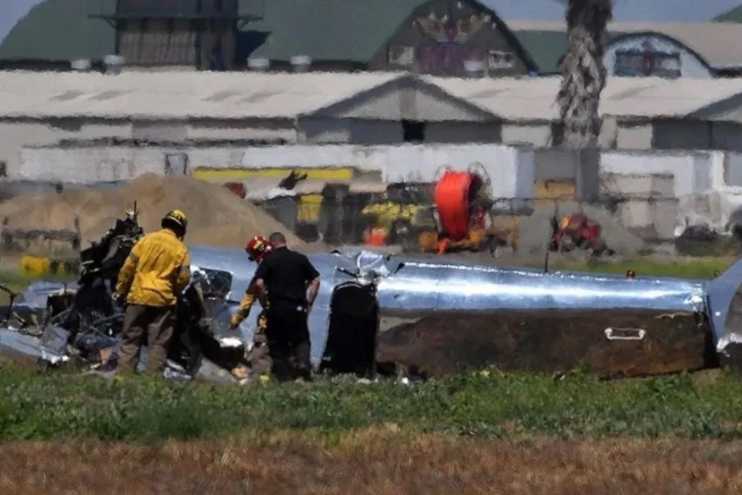 Two people were killed aboard as vintage plane crashed near a Southern California airfield