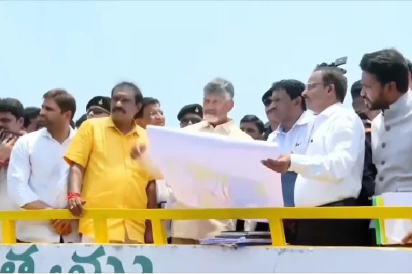 AP CM Chandrababu visits Polavaram project