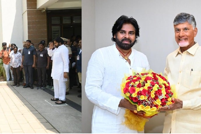 Andhra Pradesh Dy CM Pawan Kalyan arrives in Amaravati to a grand welcome