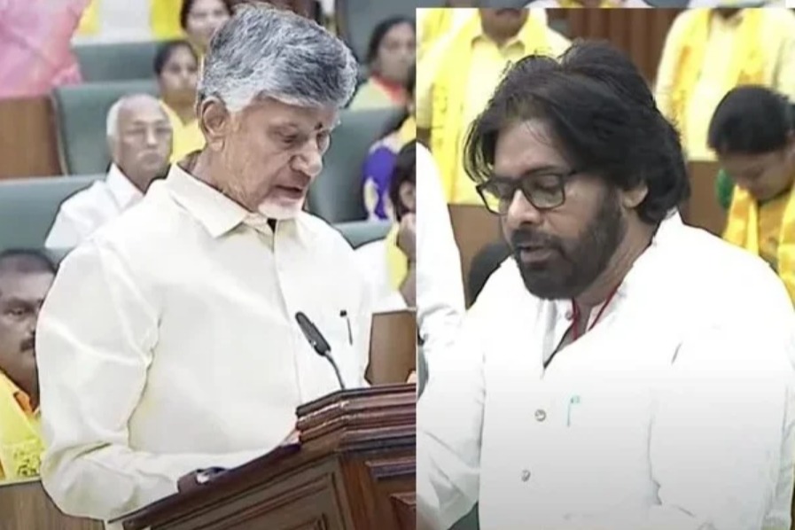 Chandrababu and Pawan Kalyan Sworn In at Andhra Pradesh Assembly