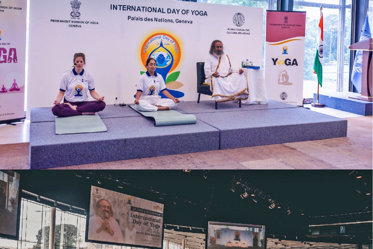 Sri Sri Ravi Shankar leads Yoga Day celebrations at UN in Geneva