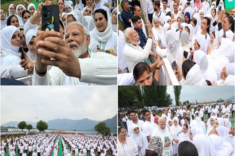 Selfies with PM Modi, dauntless spirit of Kashmir residents mark 10th Yoga Day celebrations in Srinagar