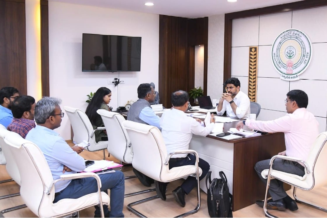 Nara Lokesh review with education officials