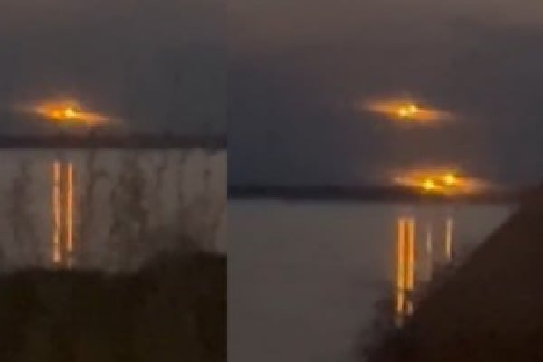 Canada couple records a video of UFOs on a river 