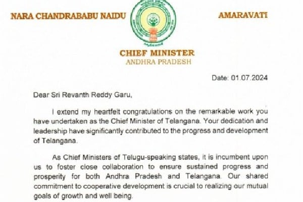 Chandrababu Naidu proposes meeting with Revanth Reddy to discuss post-bifurcation issues
