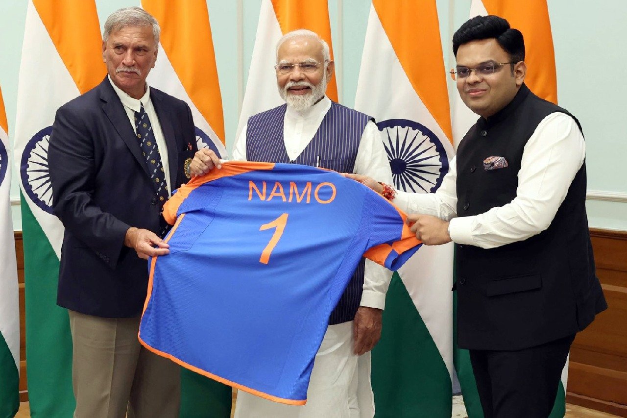 BCCI gifts special 'NAMO' India jersey to PM Modi