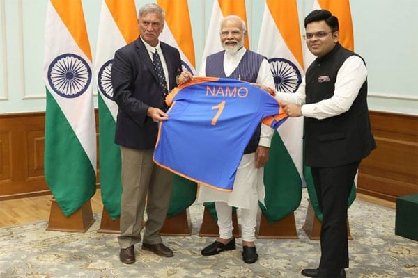BCCI Secretary Jay Shah and President Roger Binny presented the Namo 1 jersey to PM Modi