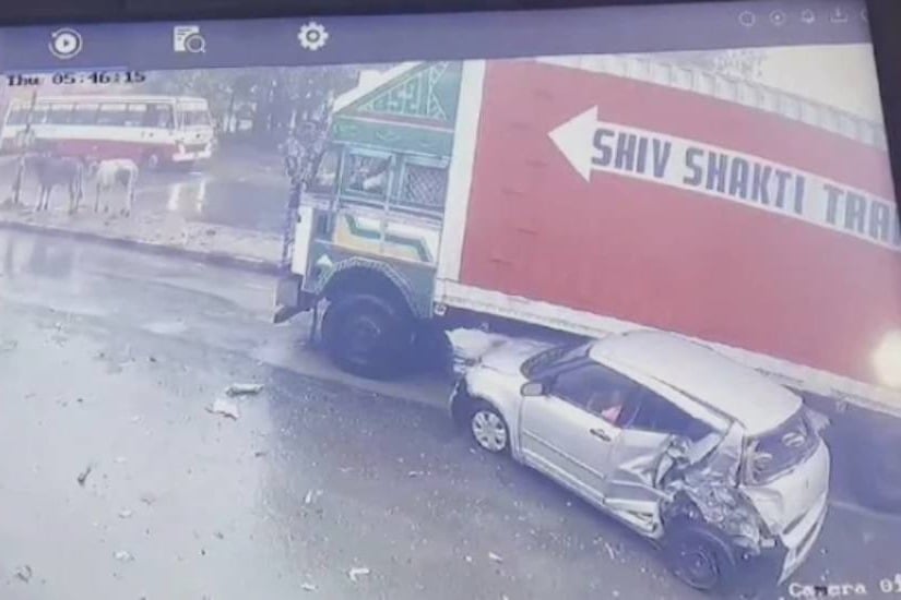 On Camera School Bus Crashes Into Several Vehicles Rams Car Under Truck