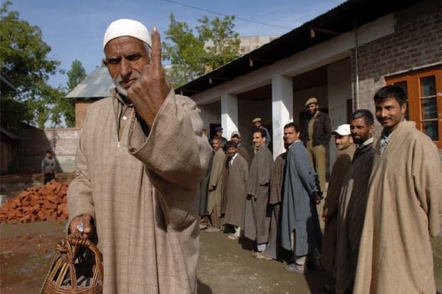 about 59 per  cent voting recorded in first phase of polls in jammu and kashmir