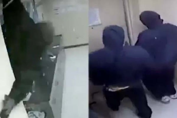 thieves crash through ceiling during us robbery