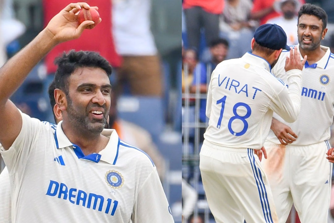 Ashwin equalled Shane Warne recording the joint most 5 wicket hauls in Test cricket