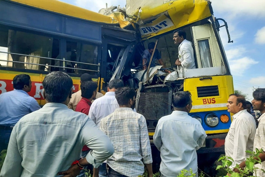 One killed 20 injured in collision between two college buses in Telangana