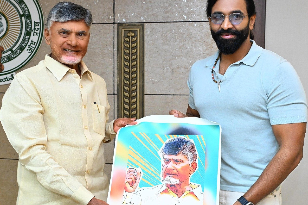 Manchu Vishnu showcased his artwork of AP CM Chandrababu