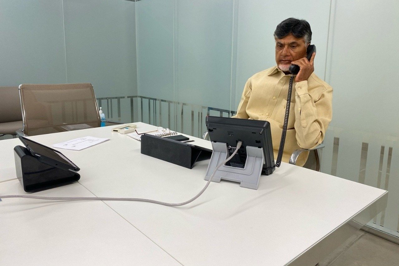 CM Chandrababu talks to family members of murdered girl in Punganuru