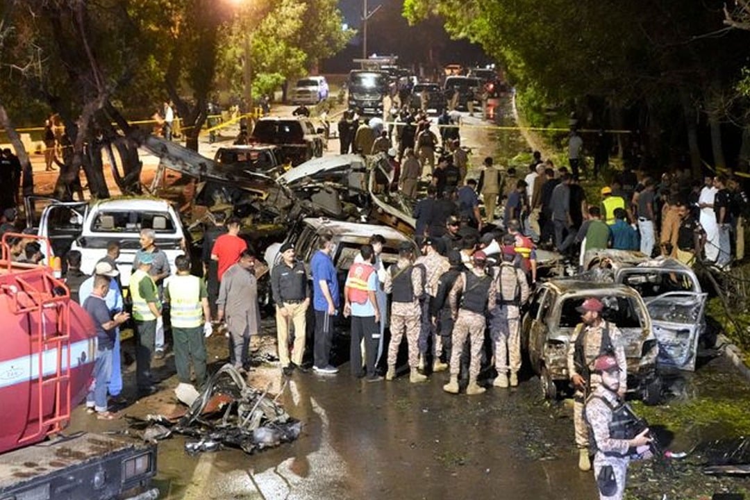 Two Chinese nationals died while 10 others got injured after a massive blast rocked Karachi Airport in Pakistan on Sunday