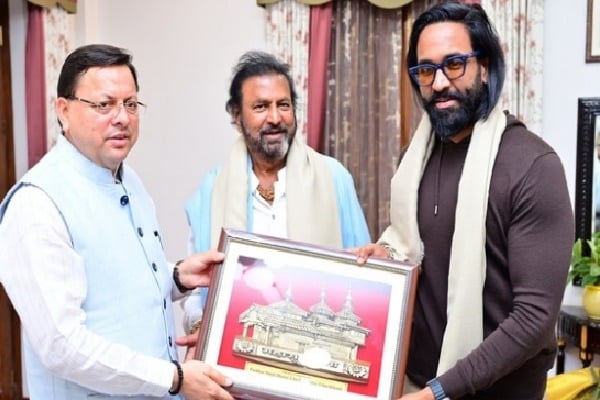 Mohan Babu and Manchu Vishnu meets Uttarakhand CM