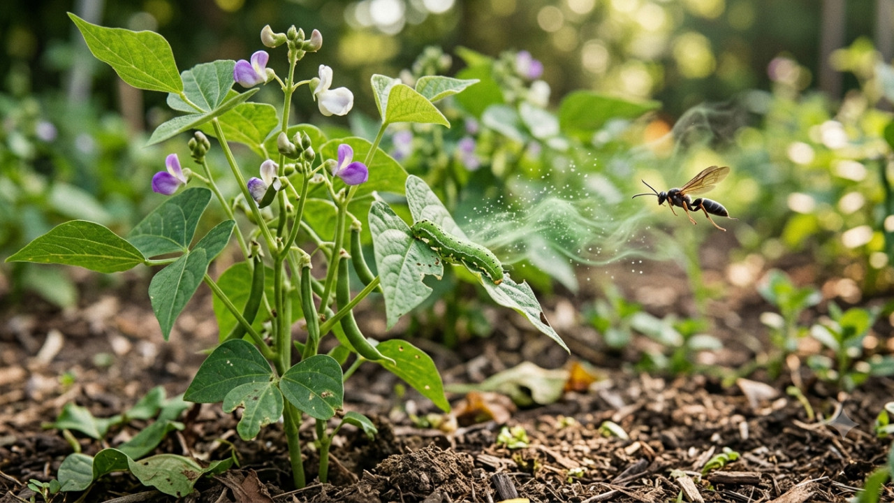 Plants call wasps for rescue while being eaten by caterpillars