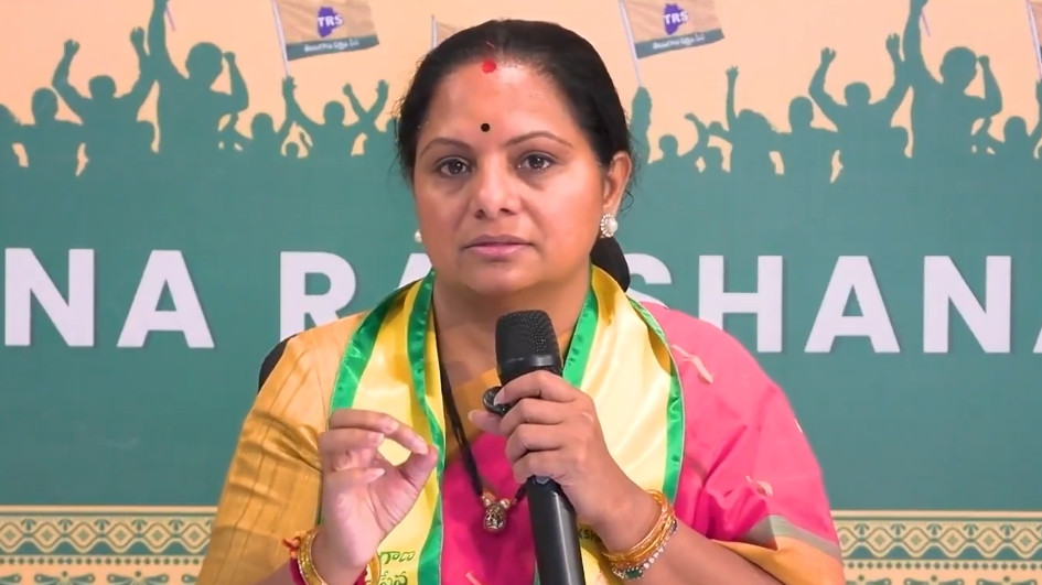 K Kavitha compares Revanth Reddy to Hitler and Taliban over education issues