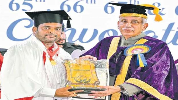 Minister Lokesh OSD receives two gold medals