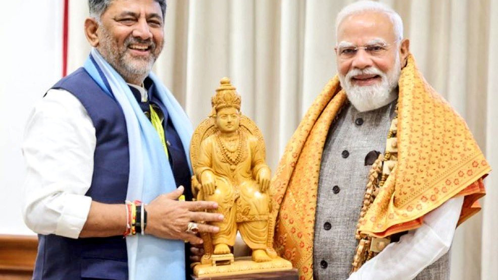 DK Shivakumar meets PM Modi for the first time after taking charge as CM