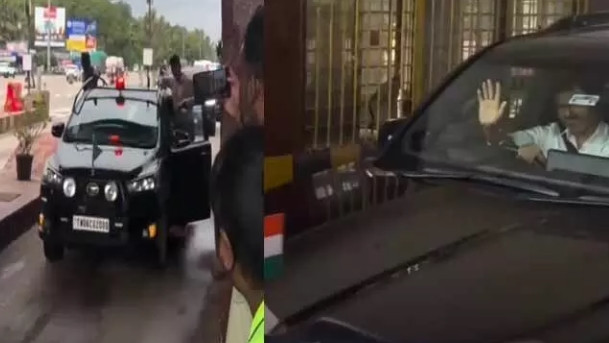 CM Vijay turns driver and drives 130 kilometers