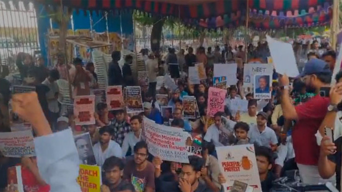 Cockroach Janata Party protest at Indira Park Dharna Chowk