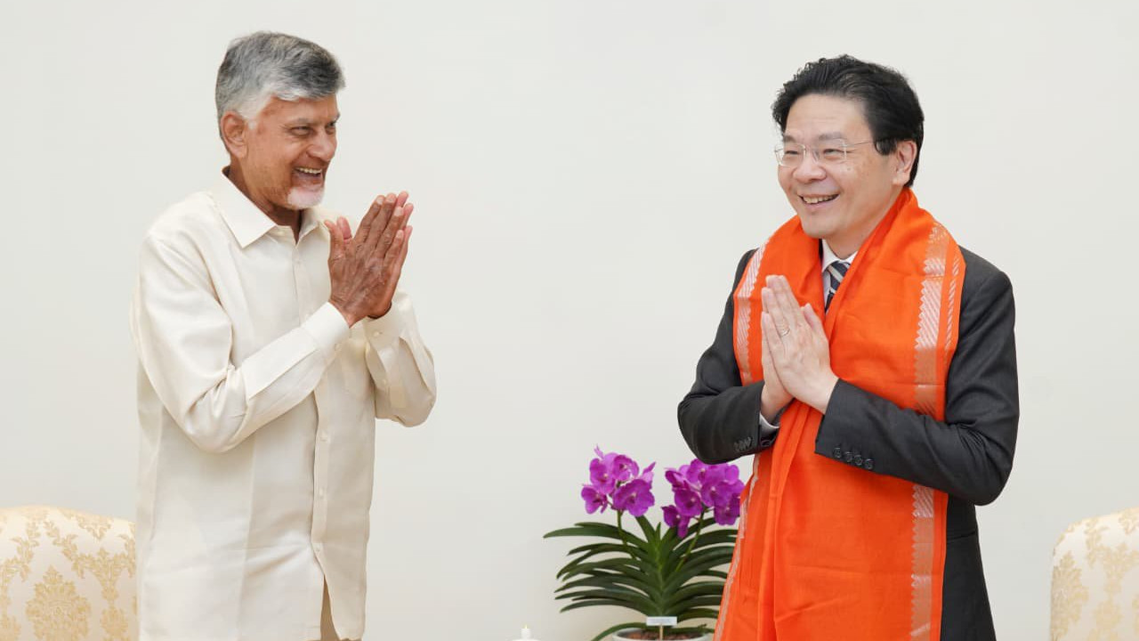 Chandrababu Naidu meets Singapore PM Lawrence Wong for AP development