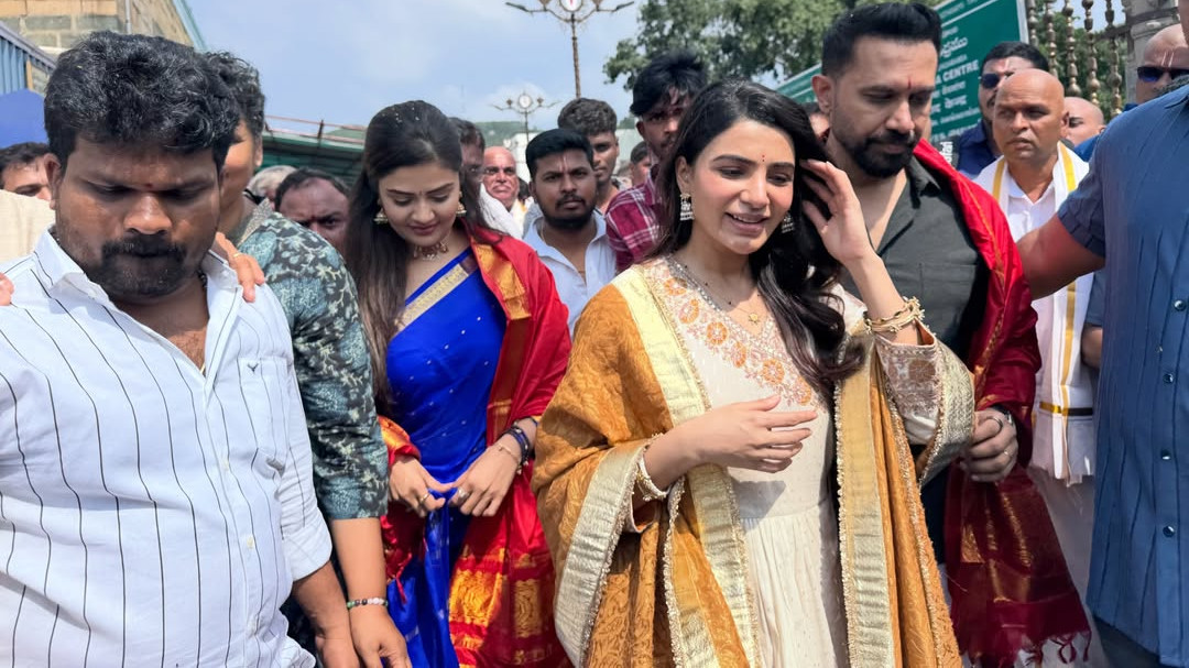 Samantha visits Tirumala temple ahead of Maa Inti Bangaram release