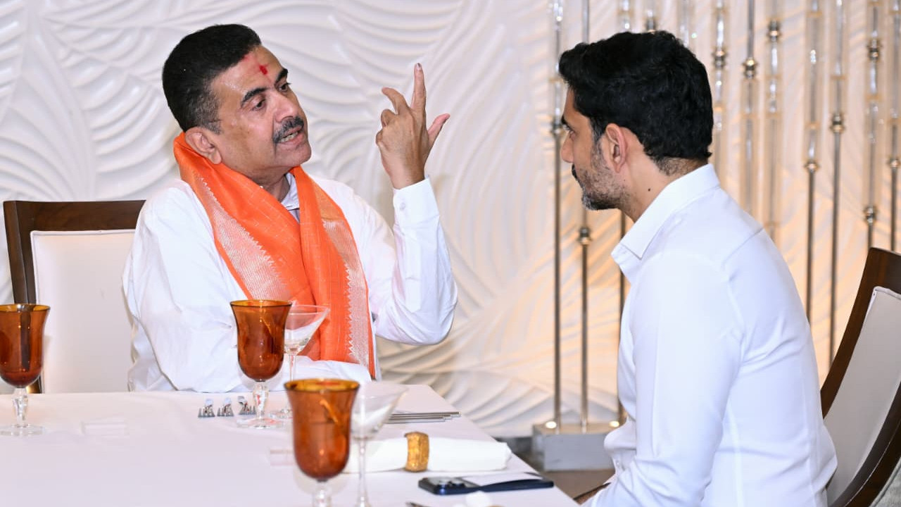 Nara Lokesh visits Kolkata for key meeting with Suvendu Adhikari