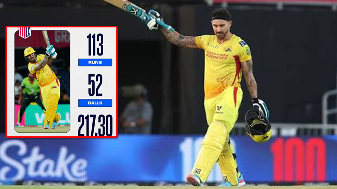 Faf du Plessis destruction at age 41 century in just 46 balls