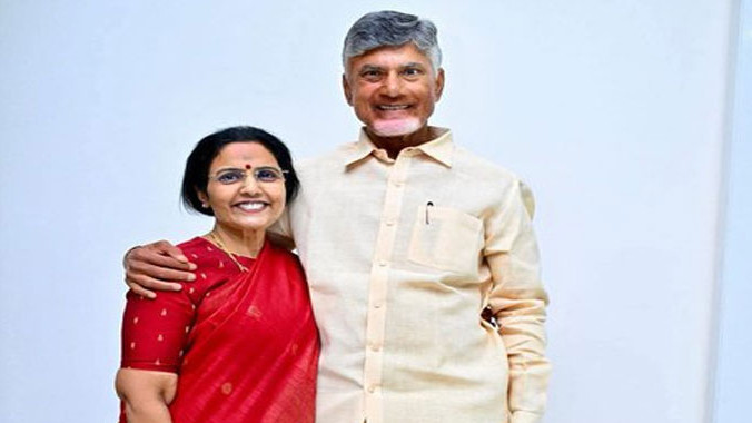Nara Bhuvaneshwari birthday wishes from CM Chandrababu Naidu lucky to have her as partner