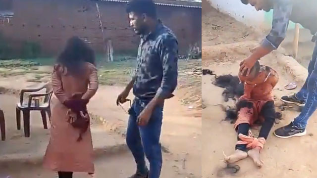 Government driver ties up wife shaves head and forces her to drink urine