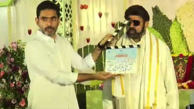 Nandamuri Balakrishna new movie starts in Amaravati Minister Nara Lokesh claps for first shot