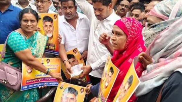 OPS for 11000 people in AP Milk abhishekam to CM portrait