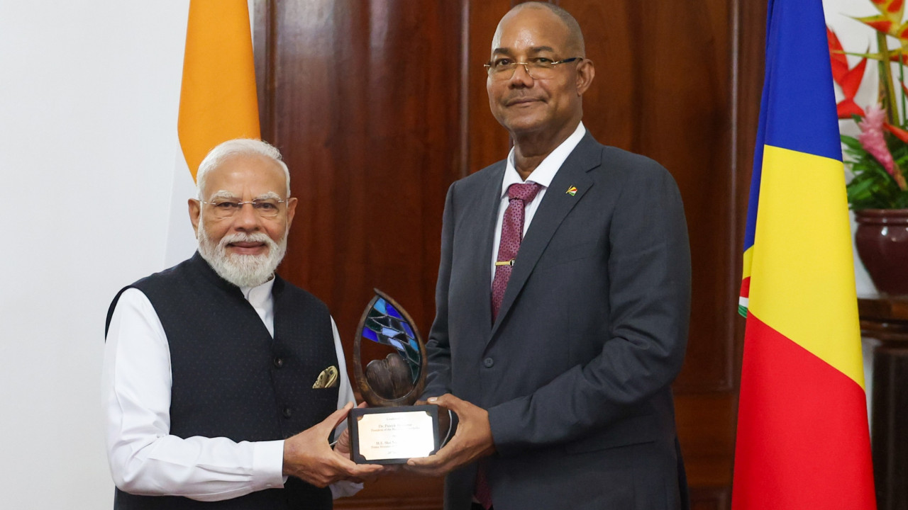 Narendra Modi receives Seychelles highest award Guardian of the Blue Horizon