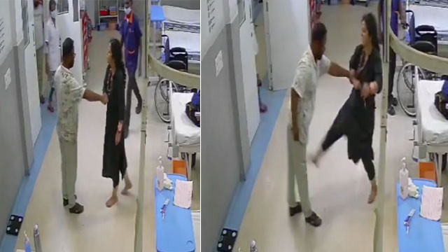 Woman creates ruckus at LB Nagar hospital at midnight and attacks doctors video goes viral