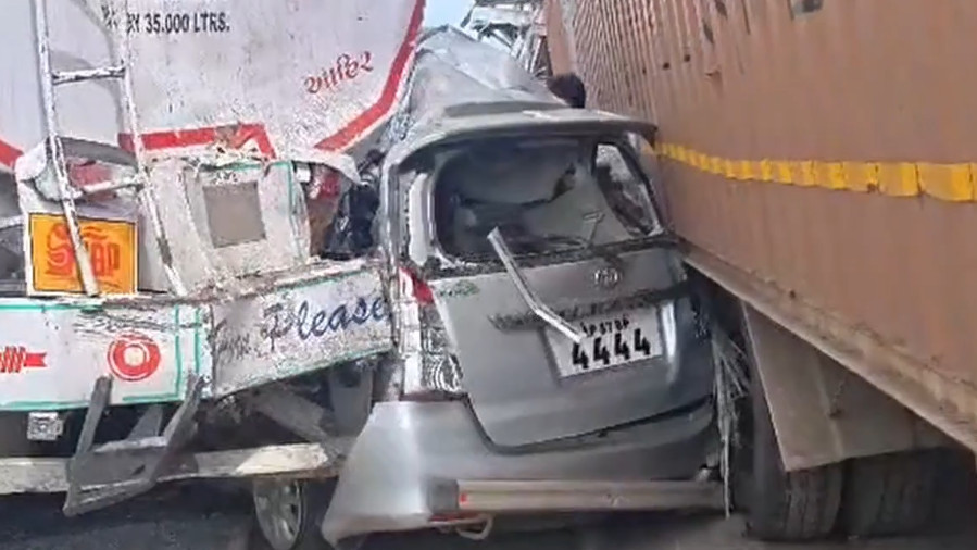 Vijayawada bypass road accident three people killed in horrific collision