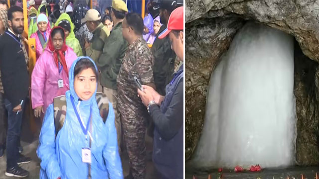 Amarnath Yatra begins with Bam Bam Bhole slogans in Jammu Kashmir